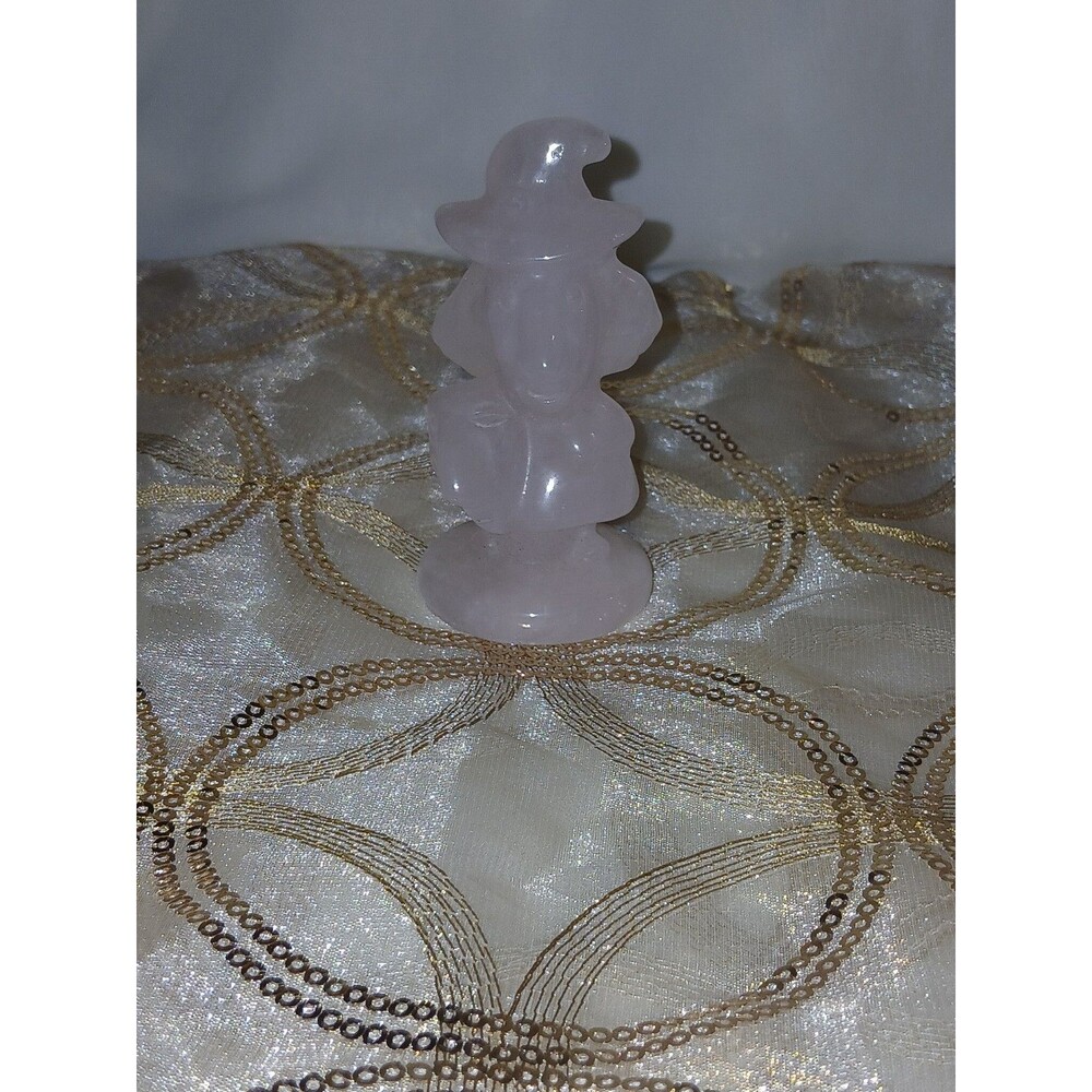 Halloween Movie Character Rose Quartz Crystal Carving